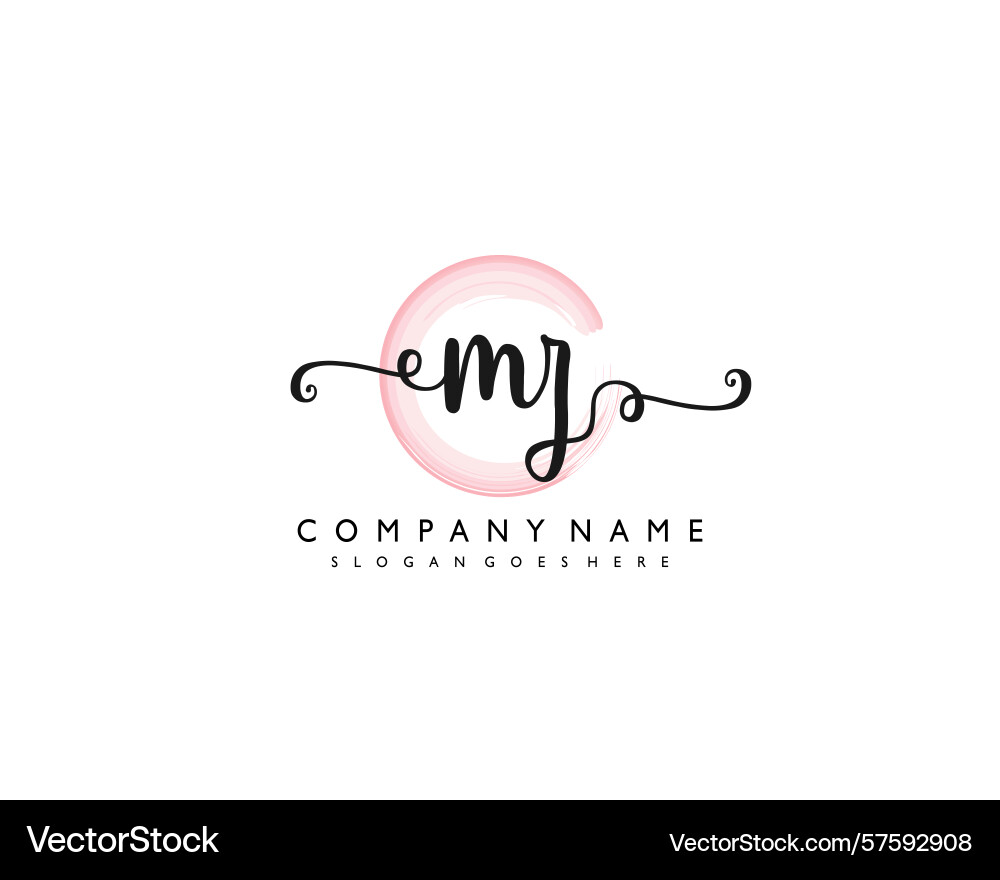 Mz initial handwriting logo design collection Vector Image