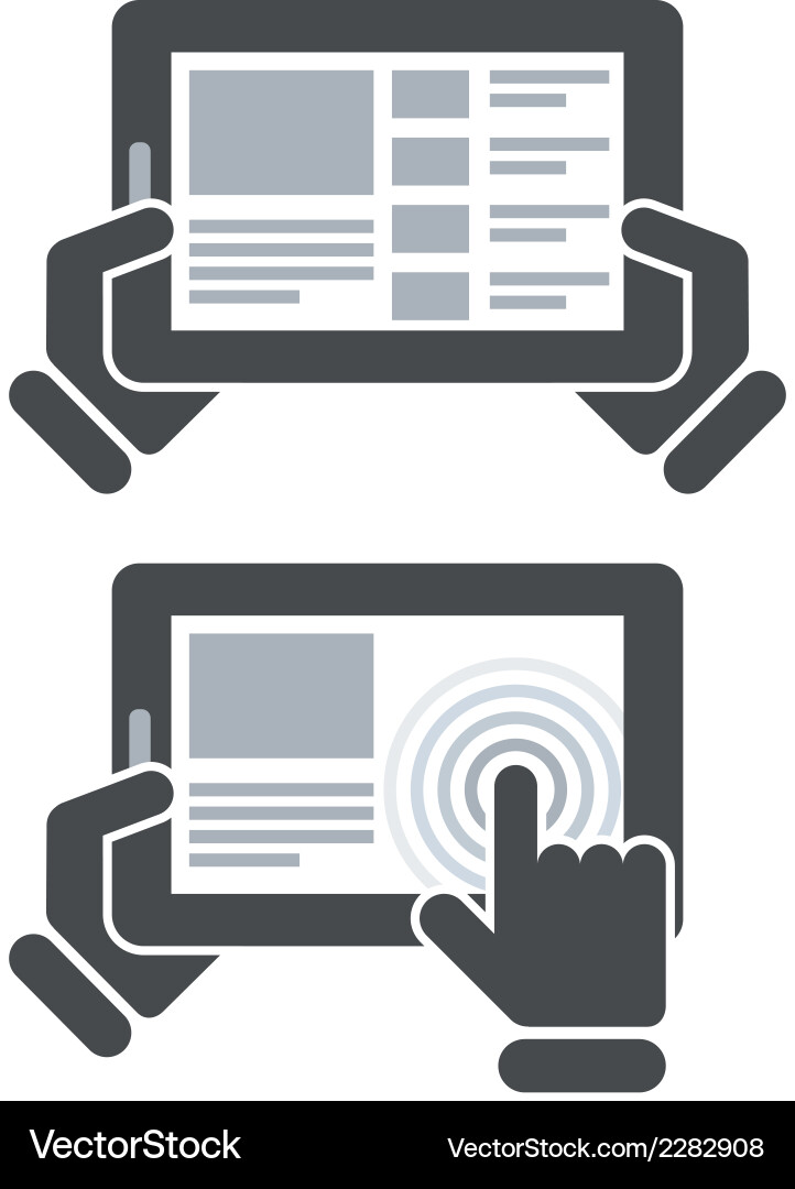 Person Using Tablet - Digital Connection vector image