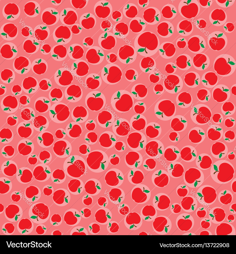 Red Apple Pattern Background vector image