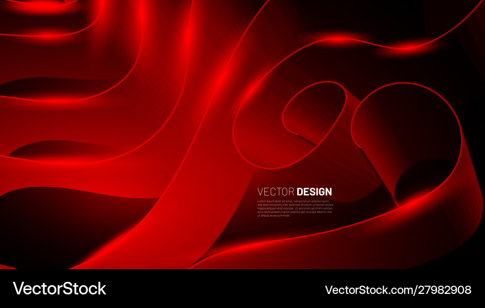 Red ribbon abstract background graphics Vector Image