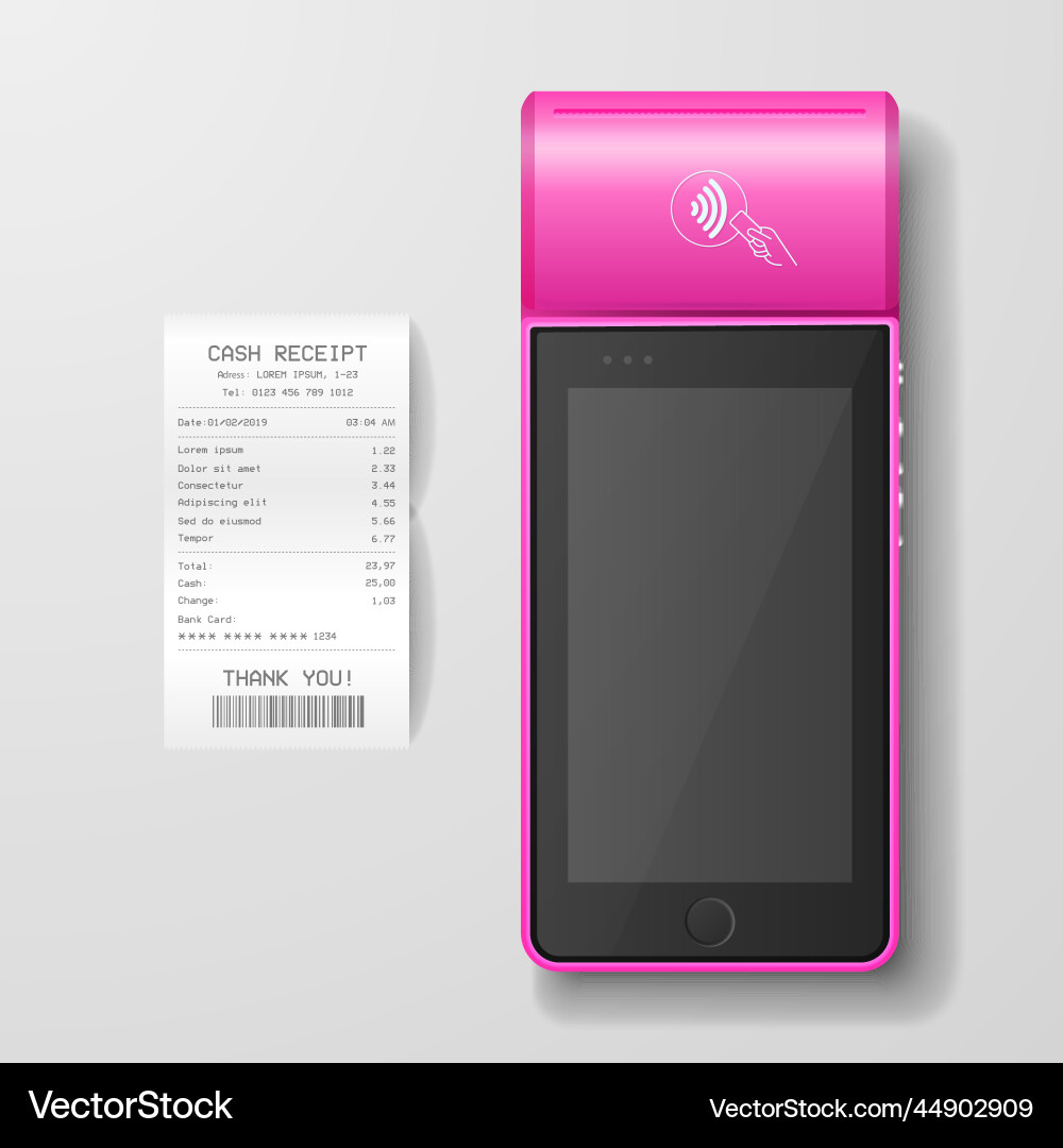 3d nfc payment machine with approved status 3d nfc payment machine with approved status vector image