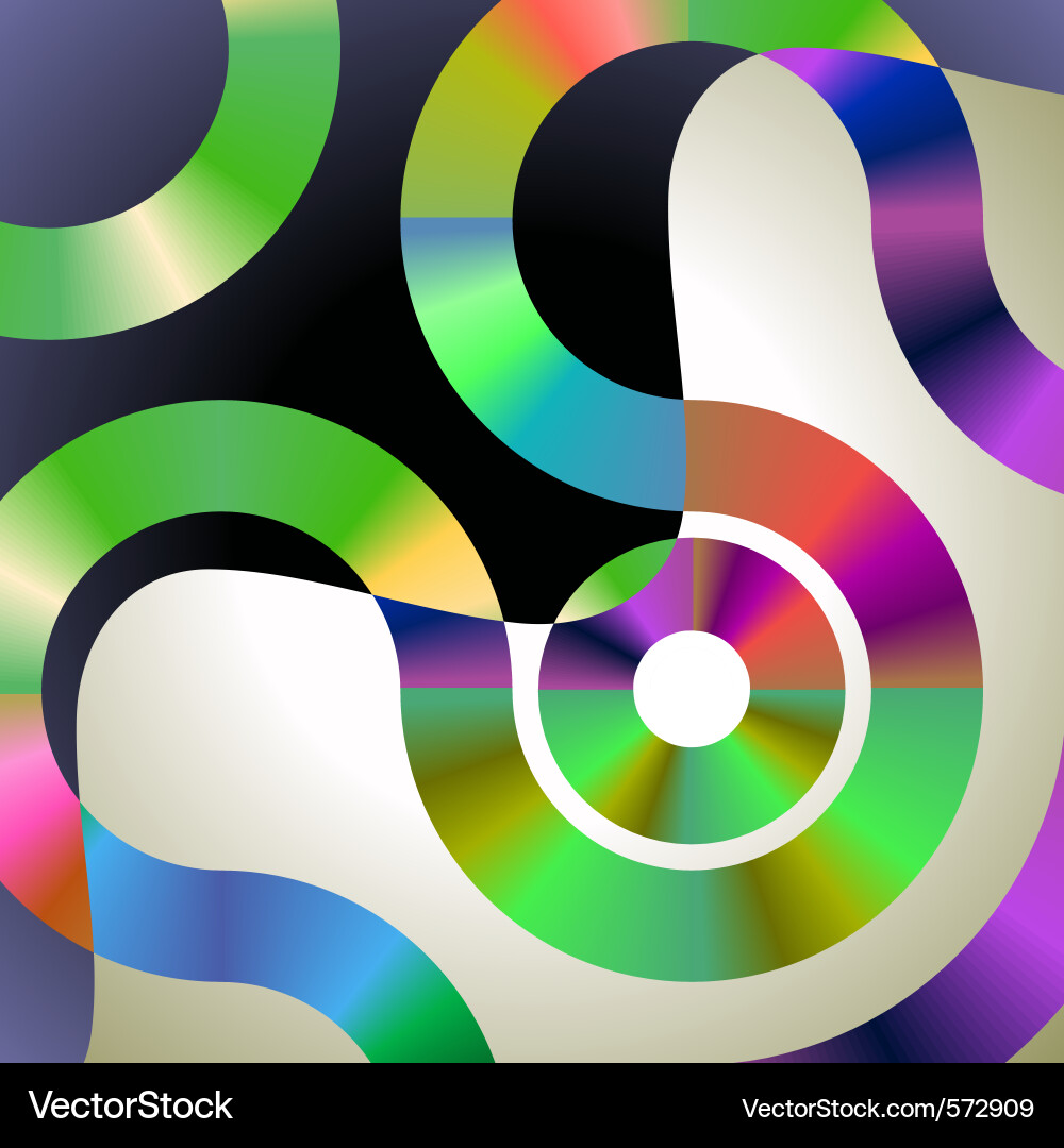 Abstract Curved Gradient Circles vector image