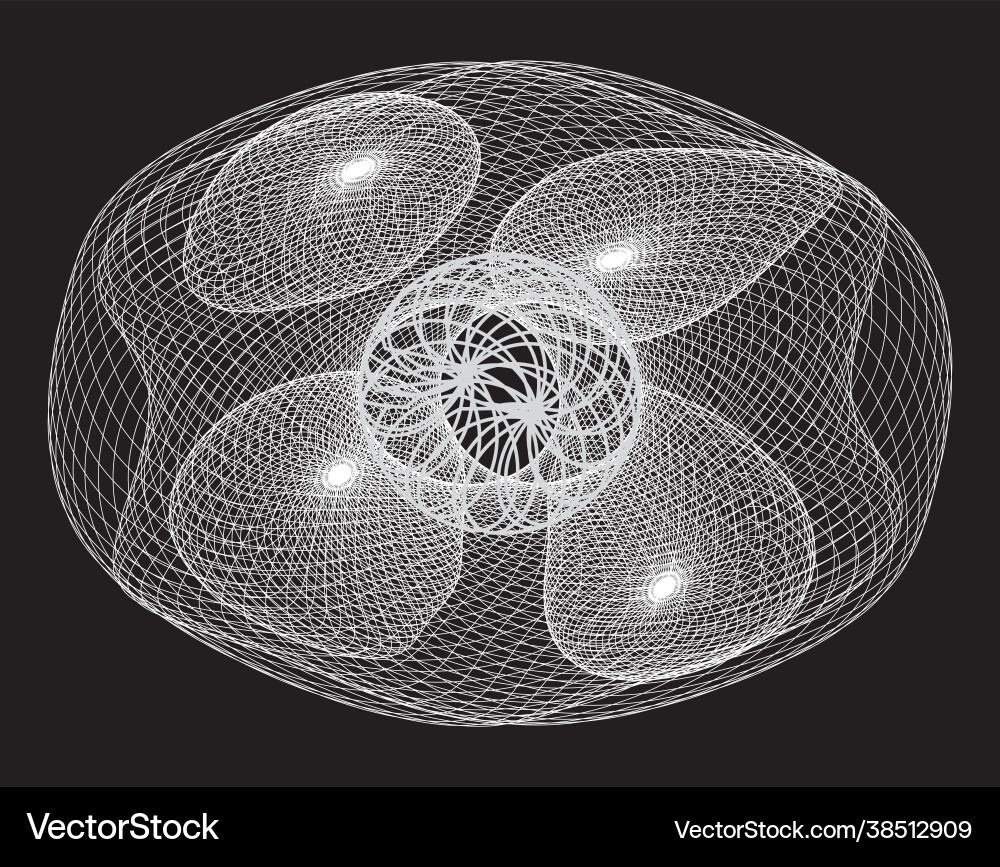 Abstract linear spiral design element openwork Vector Image