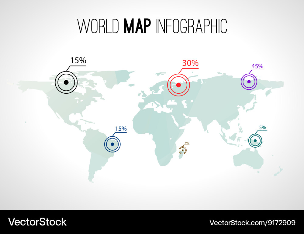 Abstract world map infographic with points Vector Image