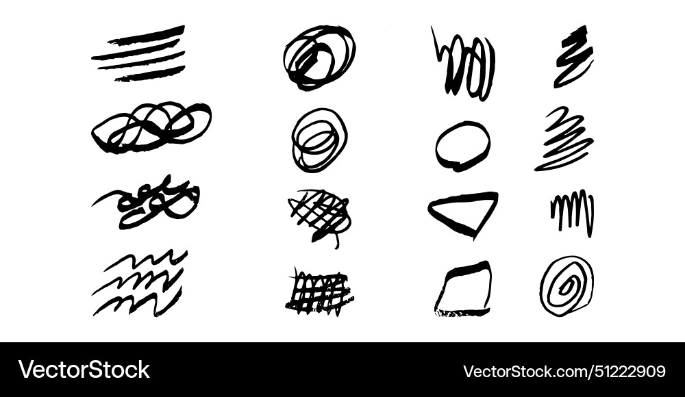Brushes and elements for notes highlighting text Vector Image
