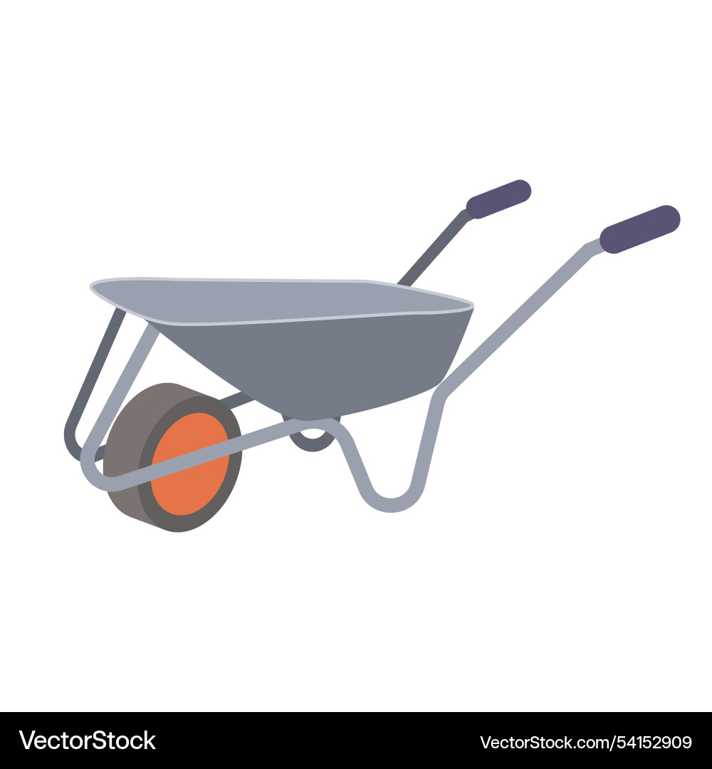 Building wheelbarrow in flat design empty Vector Image
