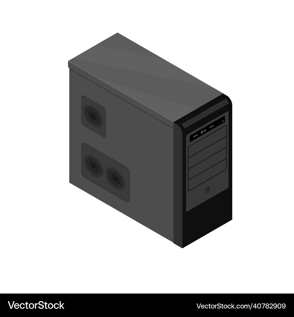Computer System Unit Isometric Icon vector image