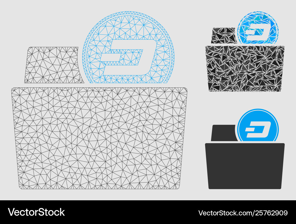 Dash folder mesh network model and triangle Dash folder mesh network model and triangle Vector Image