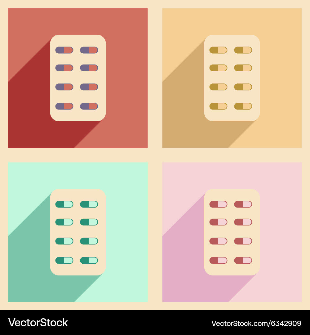 Flat with shadow concept and mobile application Vector Image
