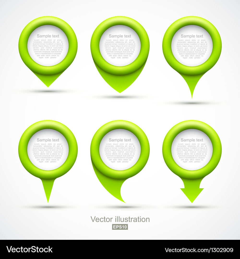 Green Pointer Circles Set vector image