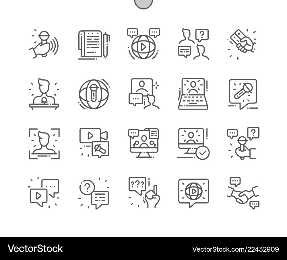 Interview Icons - Thin Line vector image