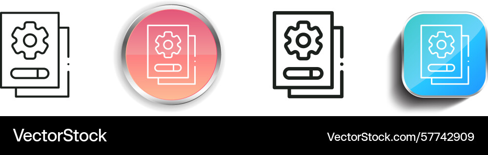 Report icon thin linear regular and button style Vector Image