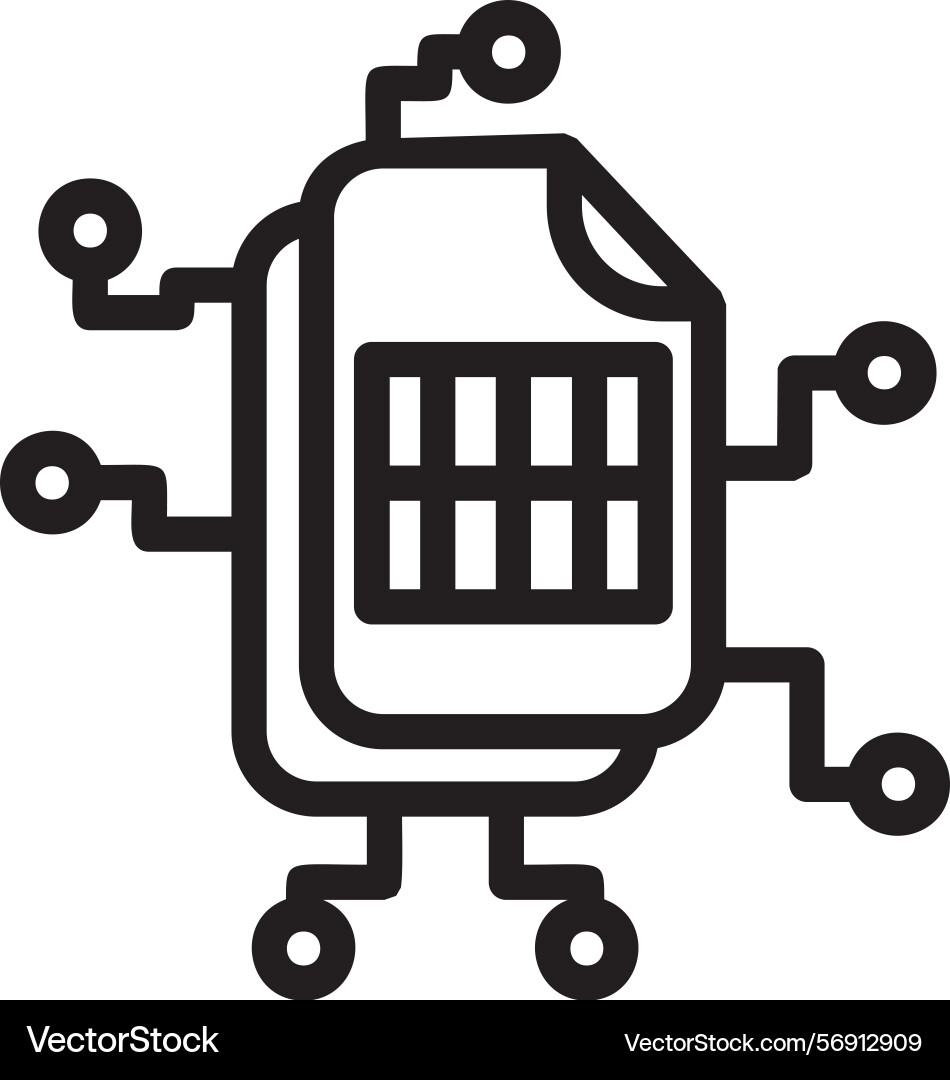Sim card linear style icon design Vector Image