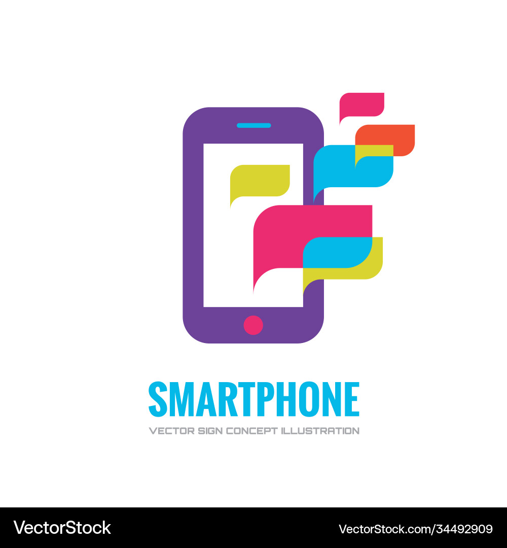 Smartphone logo template mobile phone Smartphone logo template mobile phone vector image