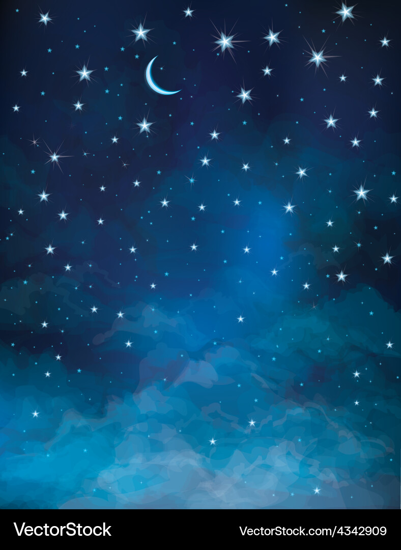 Starry Night Sky Royalty Free Vector Image - VectorStock