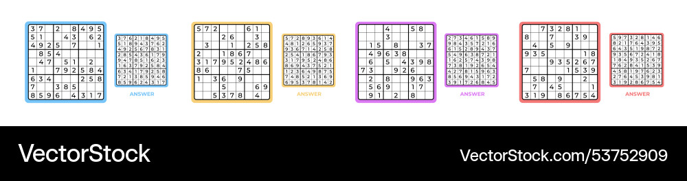 Sudoku boar intellectual game with numbers vector image
