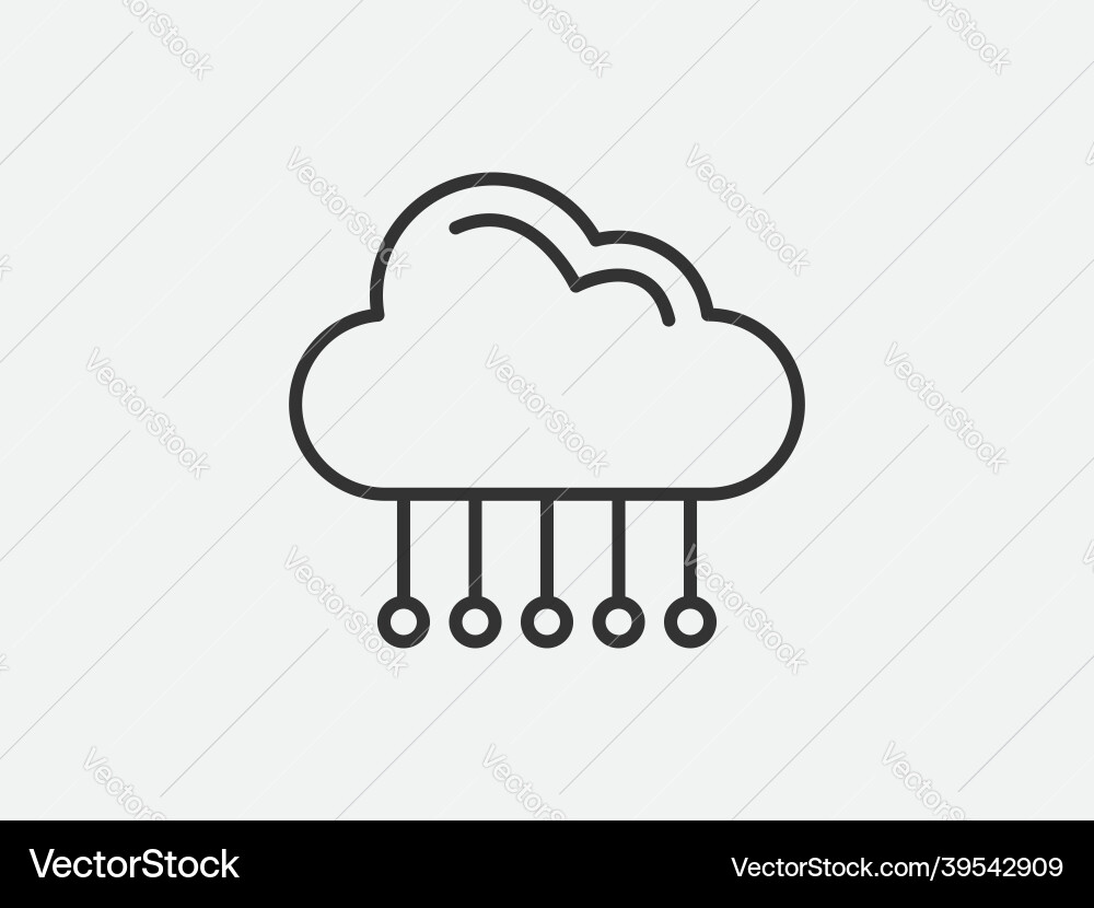 Technology icon cloud computing connection big vector image