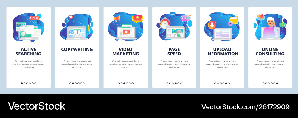 Website and mobile app onboarding screens Vector Image