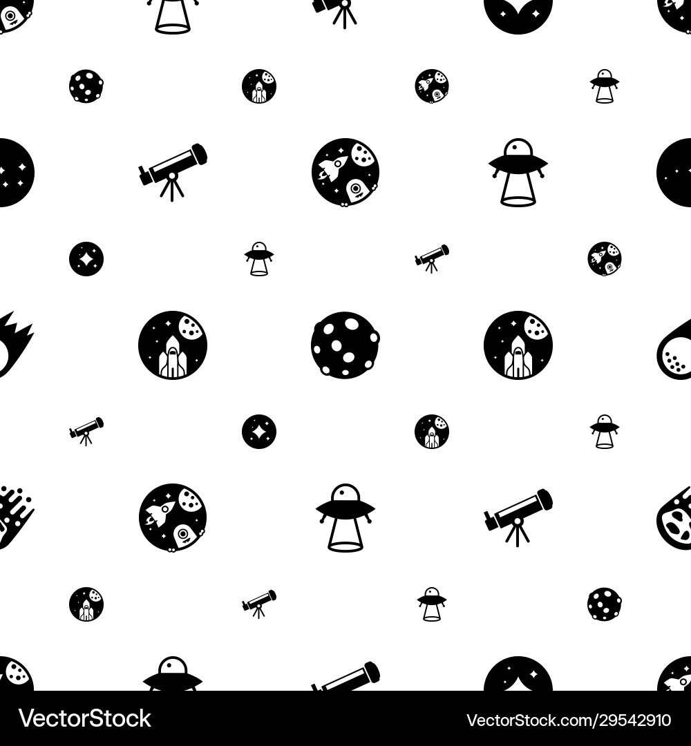Astronomy icons pattern seamless included vector image