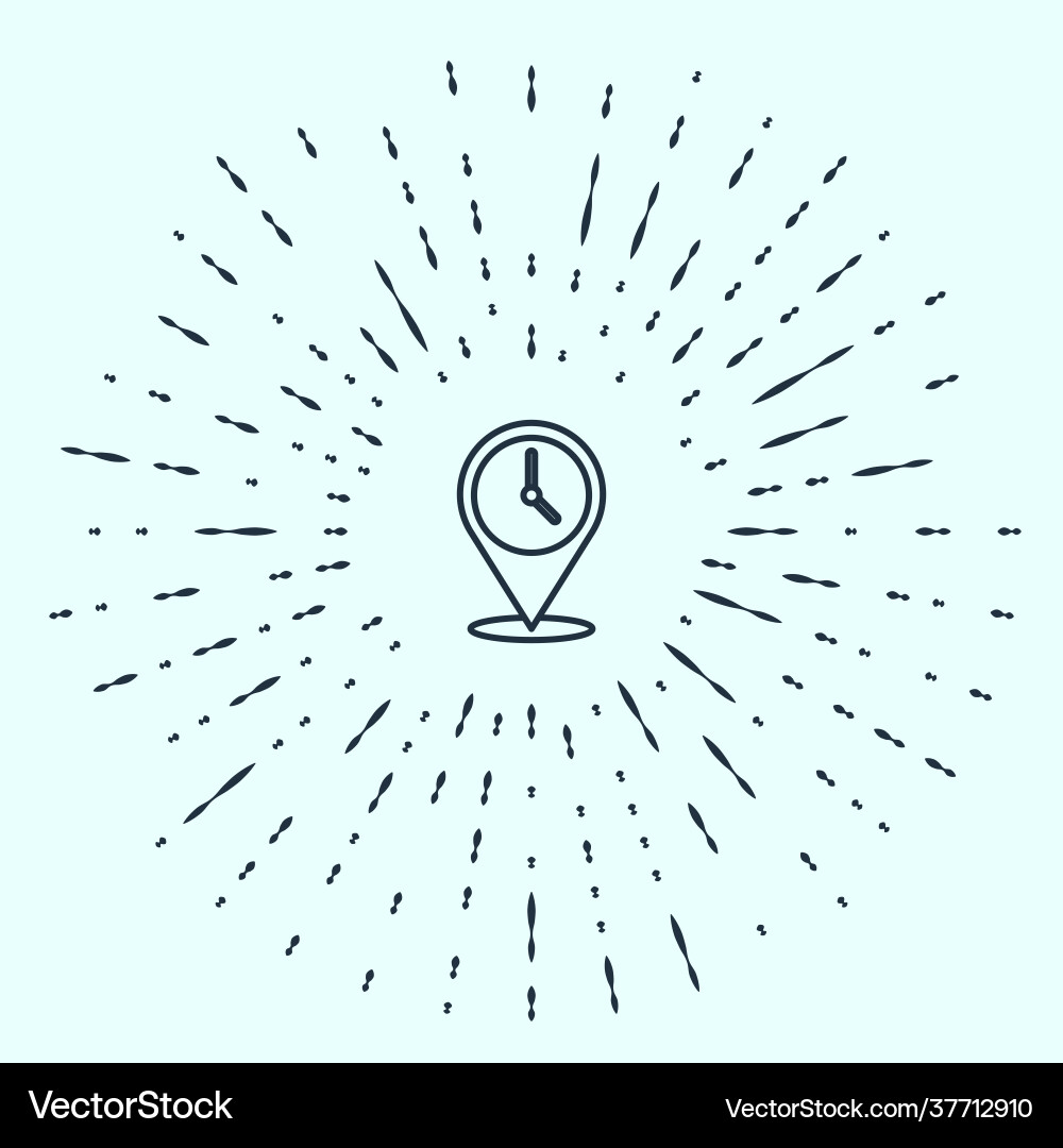 Black line location with clock icon isolated Black line location with clock icon isolated Vector Image