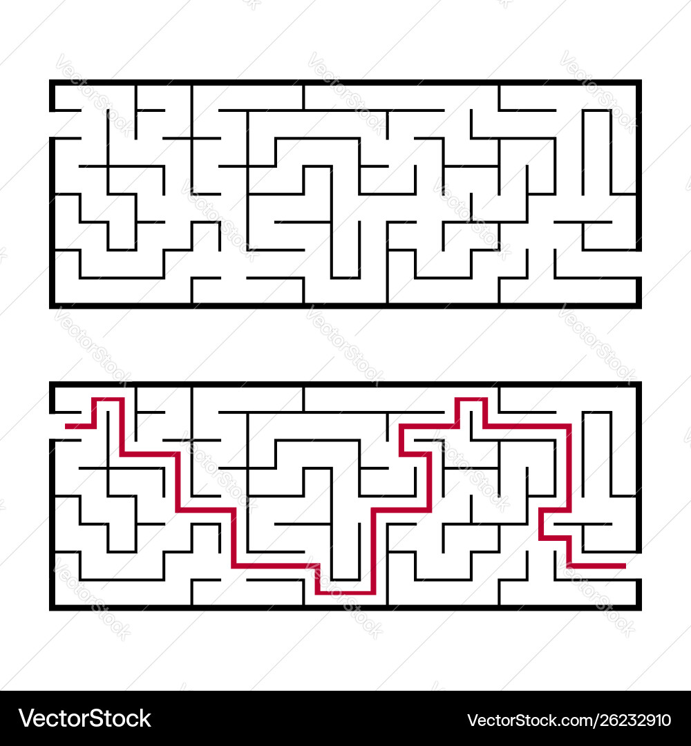 Black rectangular labyrinth with an input Black rectangular labyrinth with an input Vector Image