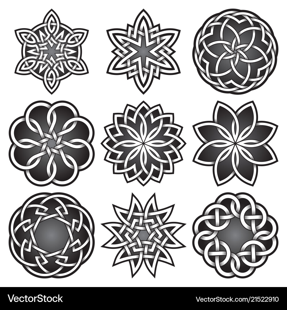 Celtic Knot Symbol Set vector image