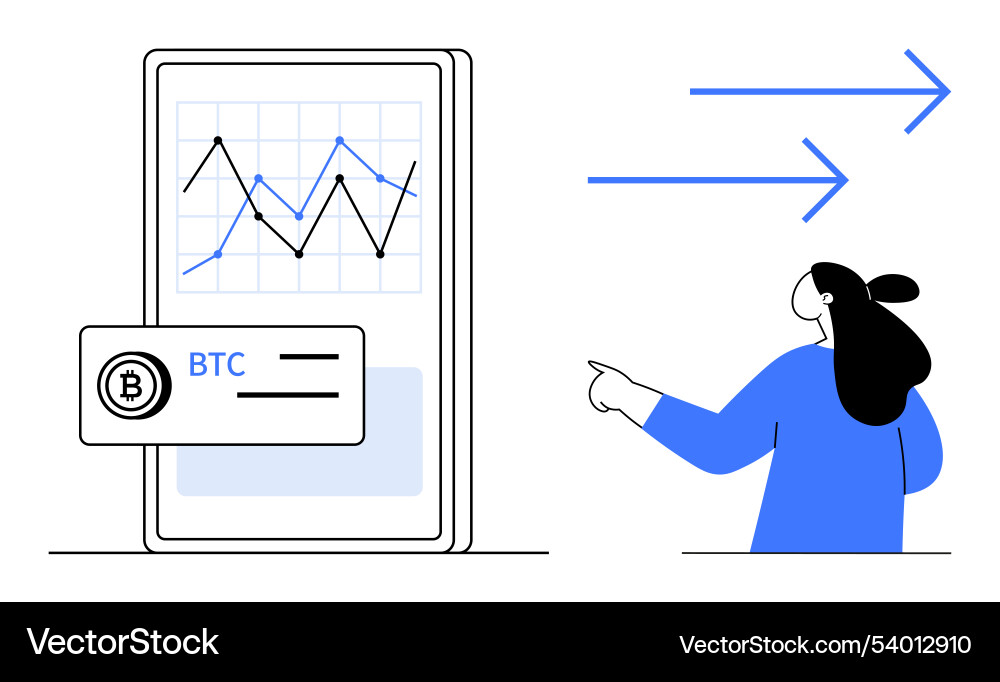 Digital cryptocurrency trading with bitcoin graph Digital cryptocurrency trading with bitcoin graph vector image