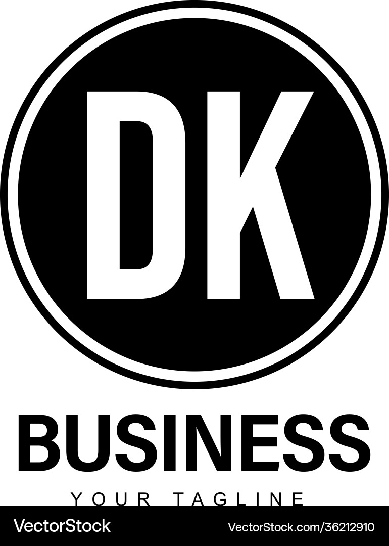 Dk initial a logo design with abstract style Dk initial a logo design with abstract style Vector Image