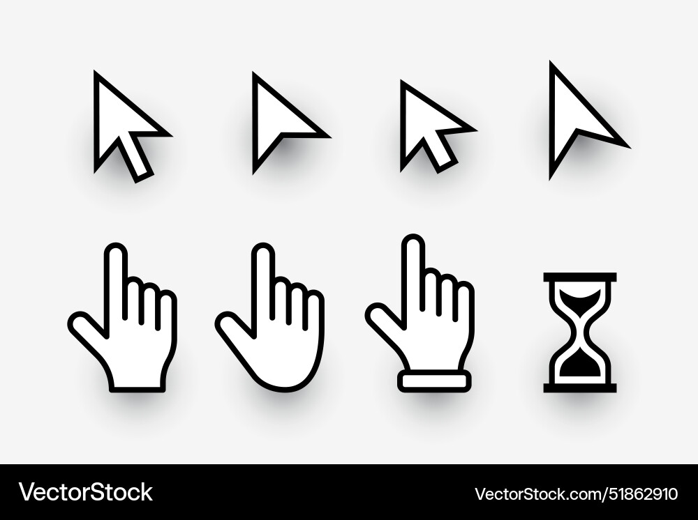 Flat style computer hand finger pointer Vector Image