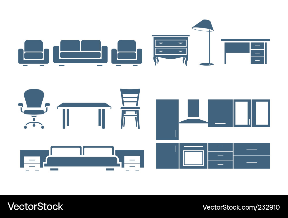 Furniture Icon Set vector image
