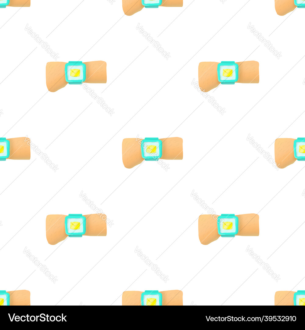 Hand with smart watch and message pattern seamless Hand with smart watch and message pattern seamless vector image