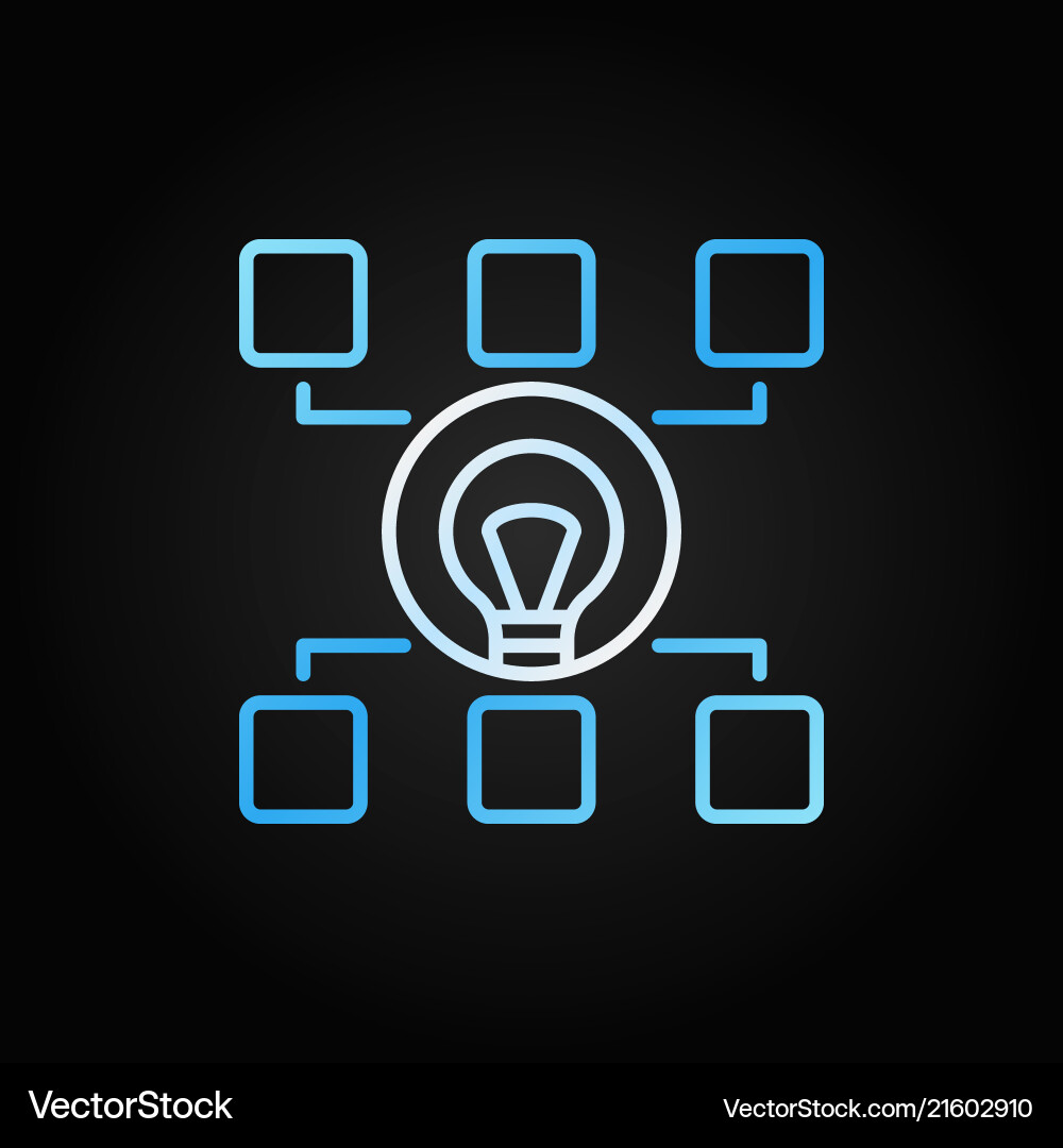 Hierarchy with bulb colored line icon start-up Vector Image