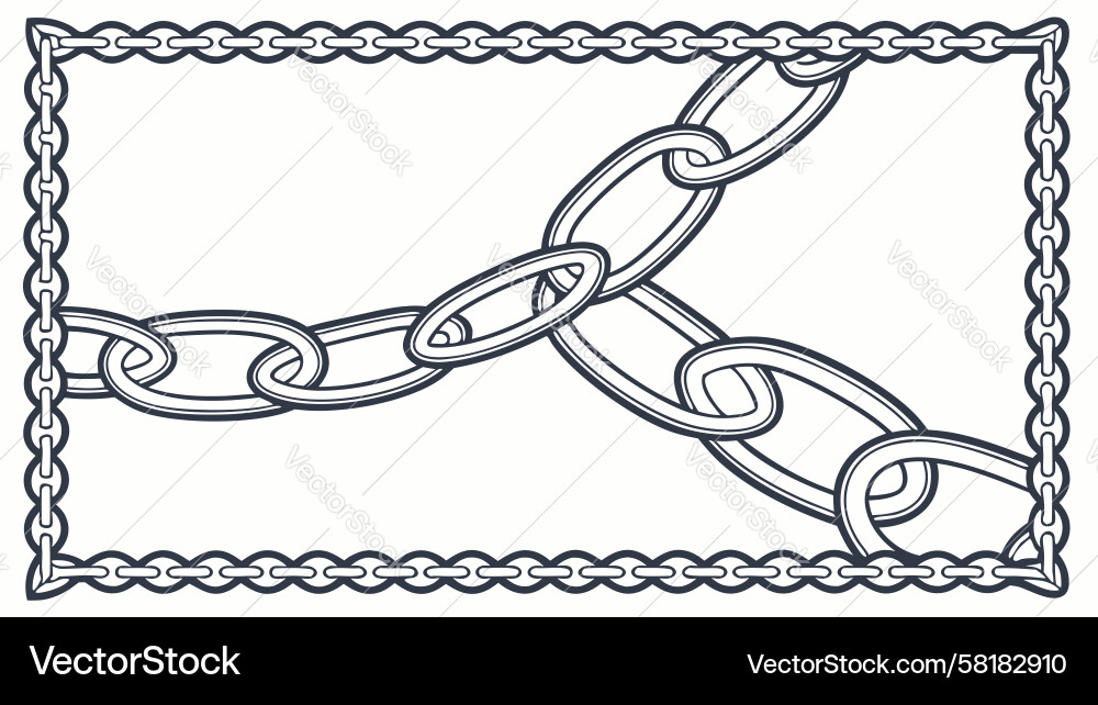Interlocking Chain Link Frame Vector Image