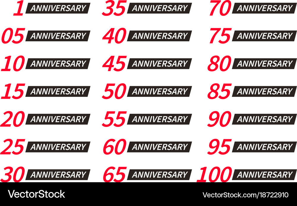 Isolated red and black color numbers with word vector image