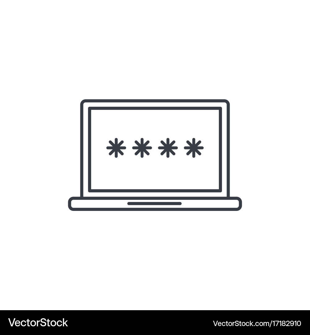 Laptop login password data secure lock padlock vector image