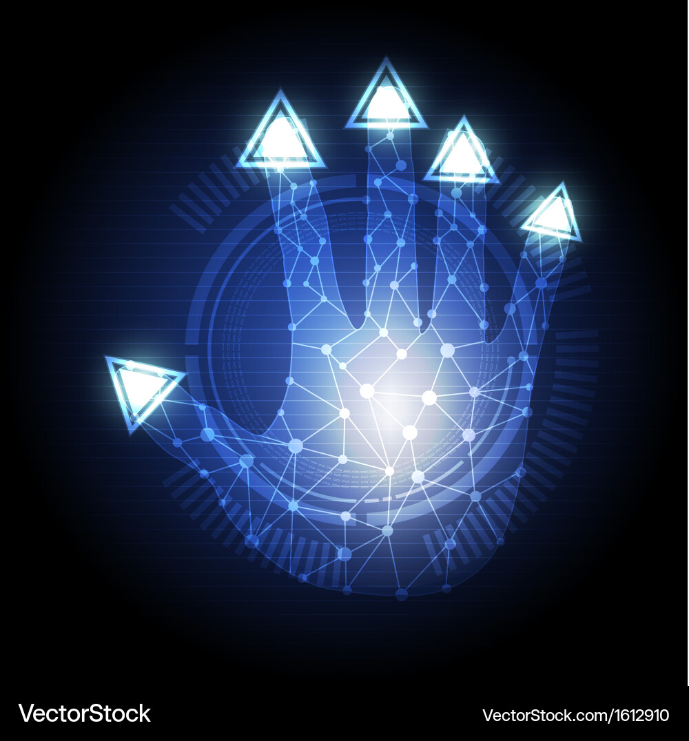 Modern Technology Button - Triangle Signal vector image