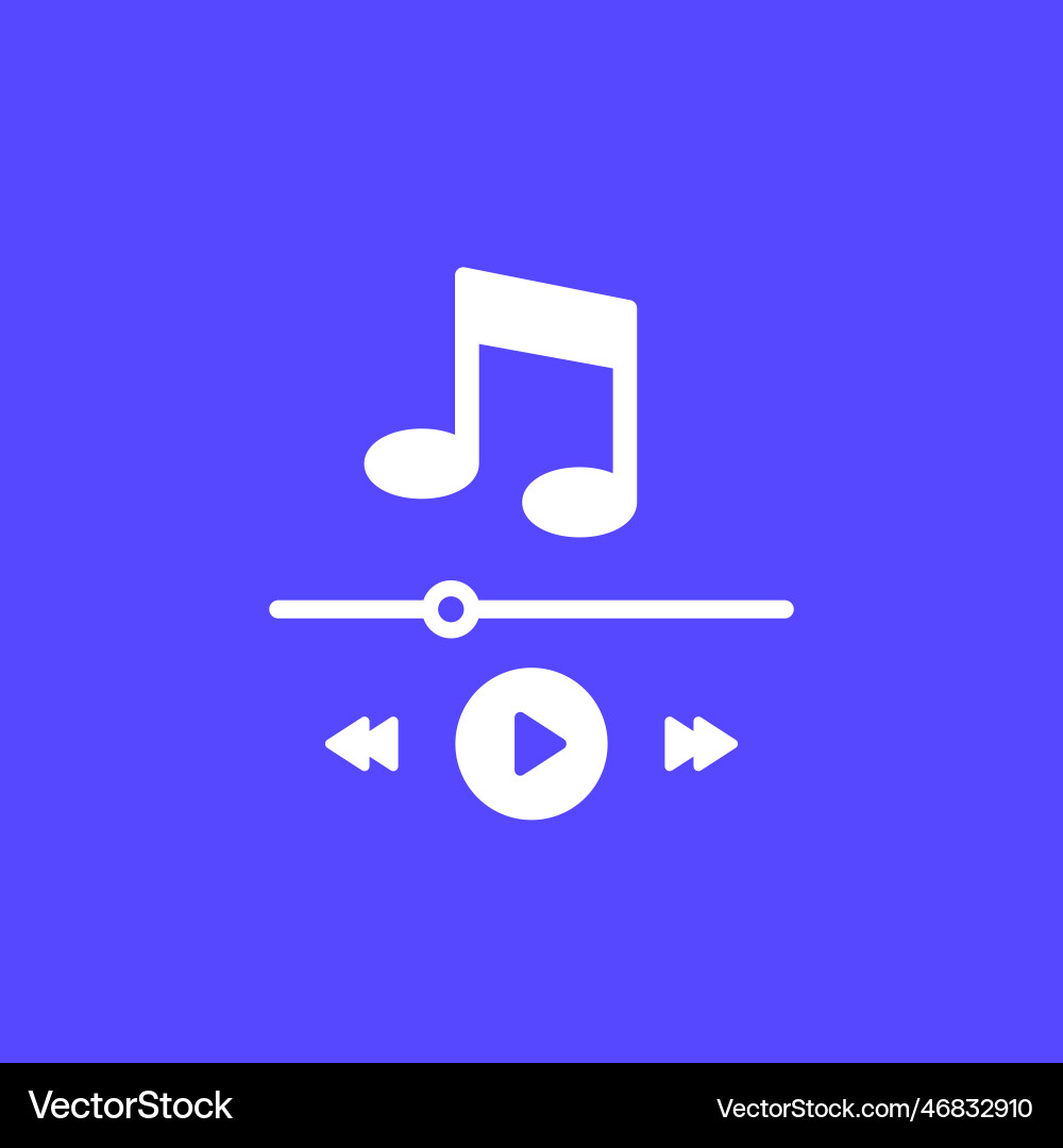 Music player design with play button vector image