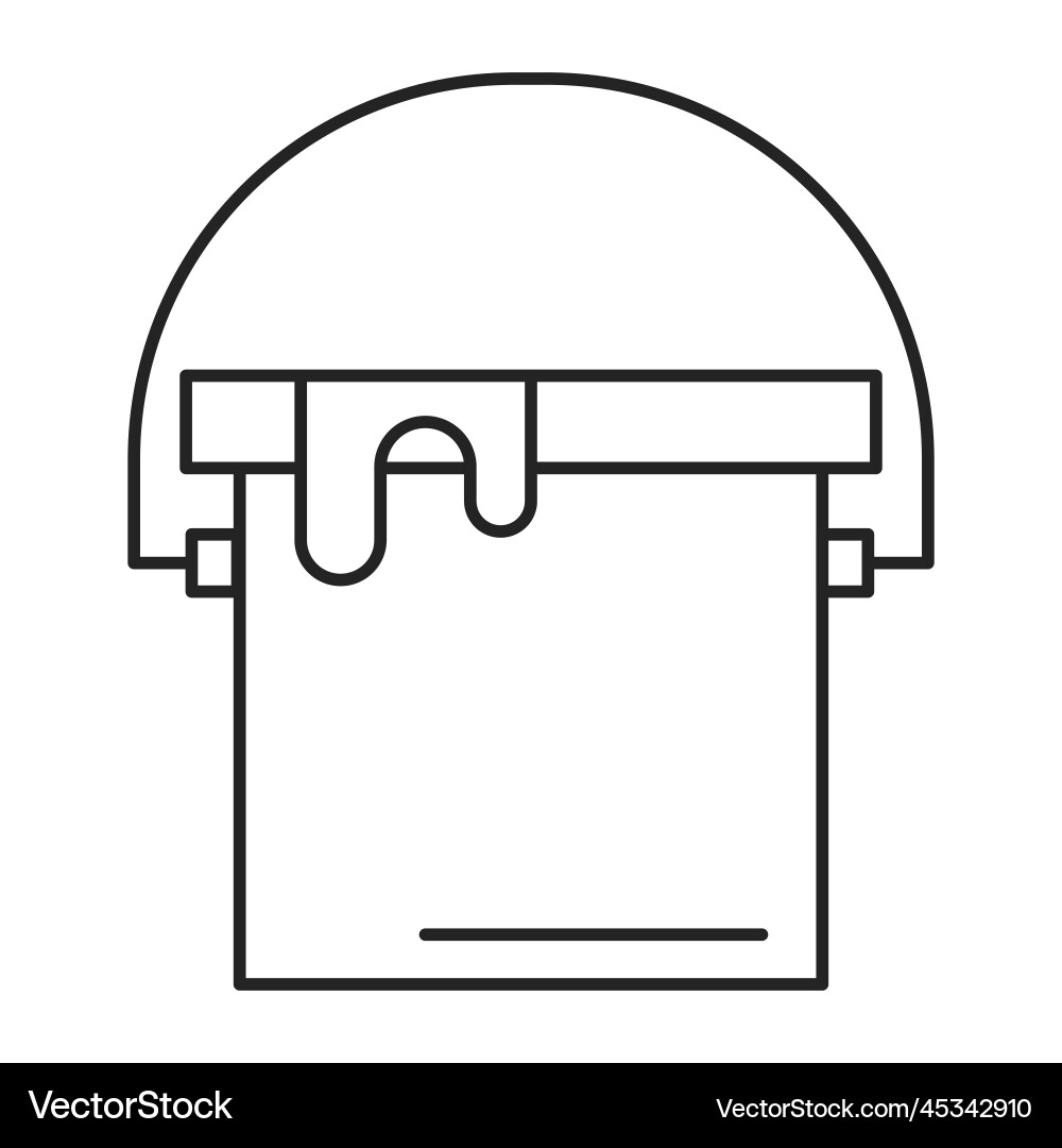 Paint bucket icon line symbol of a work tool Paint bucket icon line symbol of a work tool Vector Image