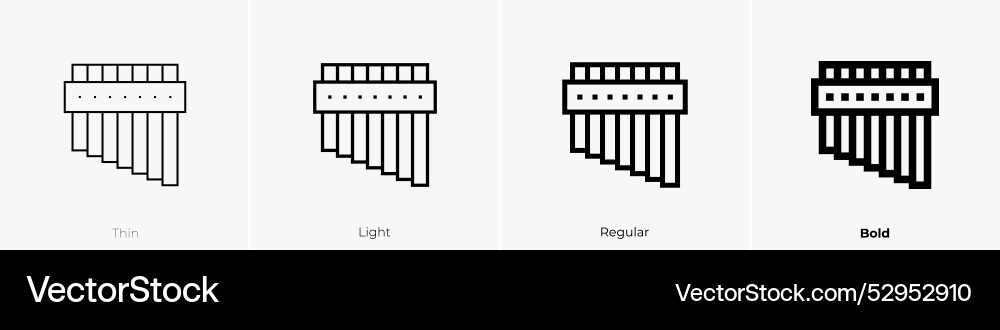 Pan Flöte Symbol dünnes Licht regelmäßig und kühn Stil Pan Flöte Symbol dünnes Licht regelmäßig und kühn Stil vektorbild