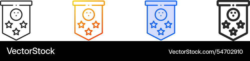 Pennant iconthin linear gradient blue stroke Pennant iconthin linear gradient blue stroke vector image