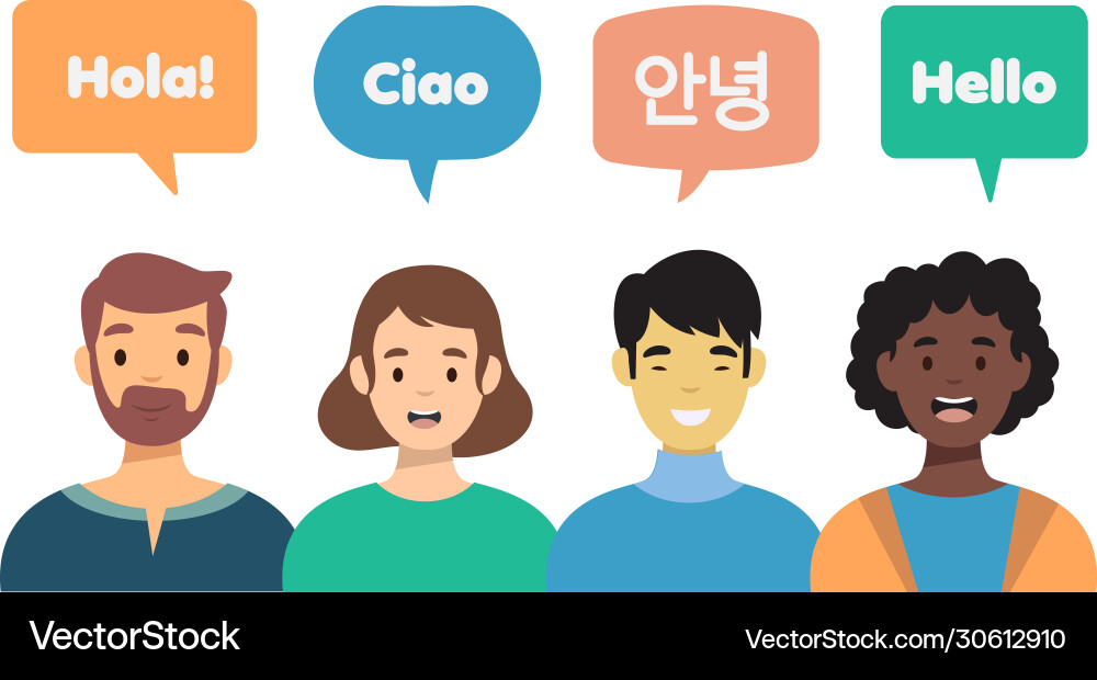 People talking in different languages isolated Vector Image