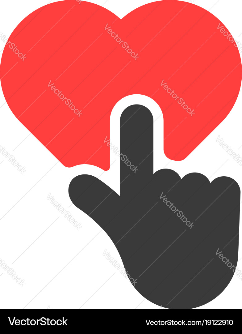 Red Heart Click Button vector image