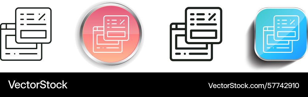 Report icon thin linear regular and button style Vector Image
