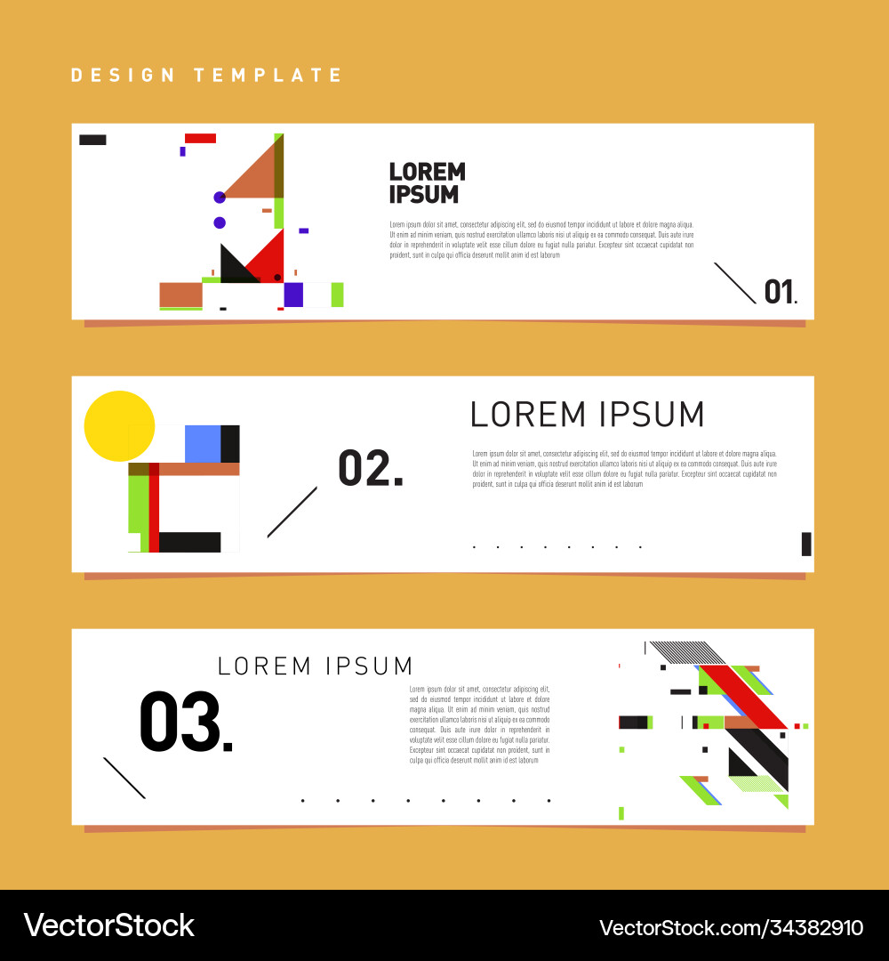 Set abstract banner web design template retro Vector Image