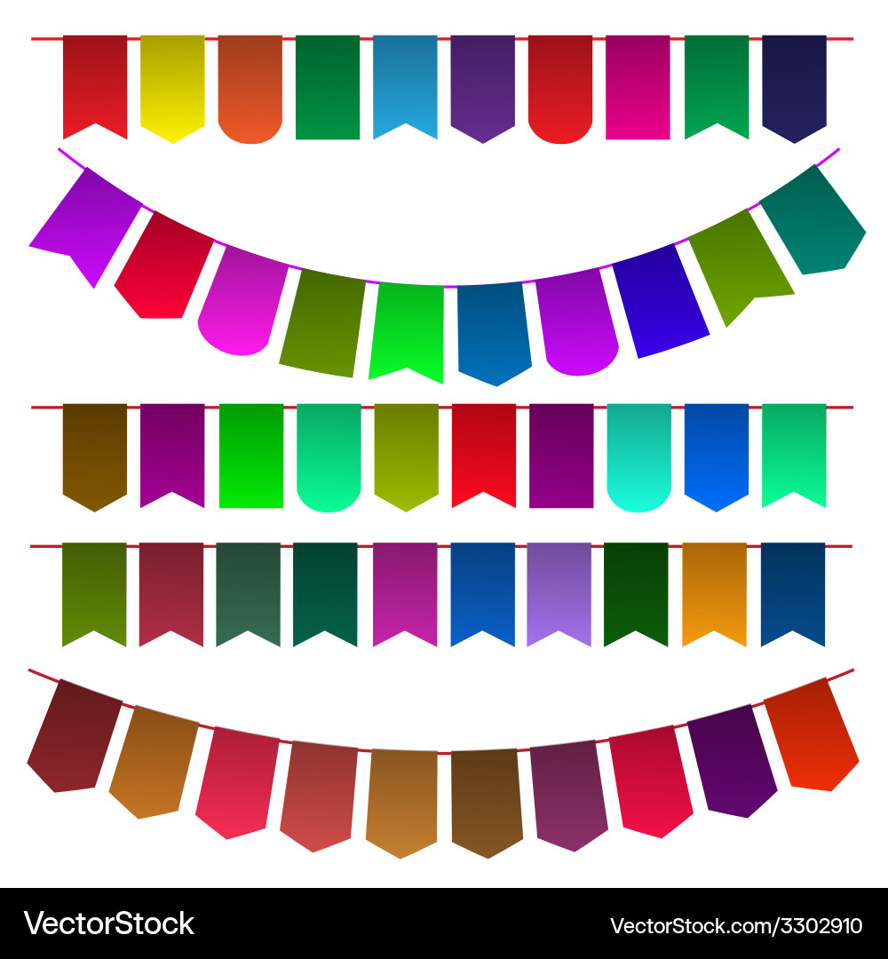 Set of multicolored flags for design Vector Image