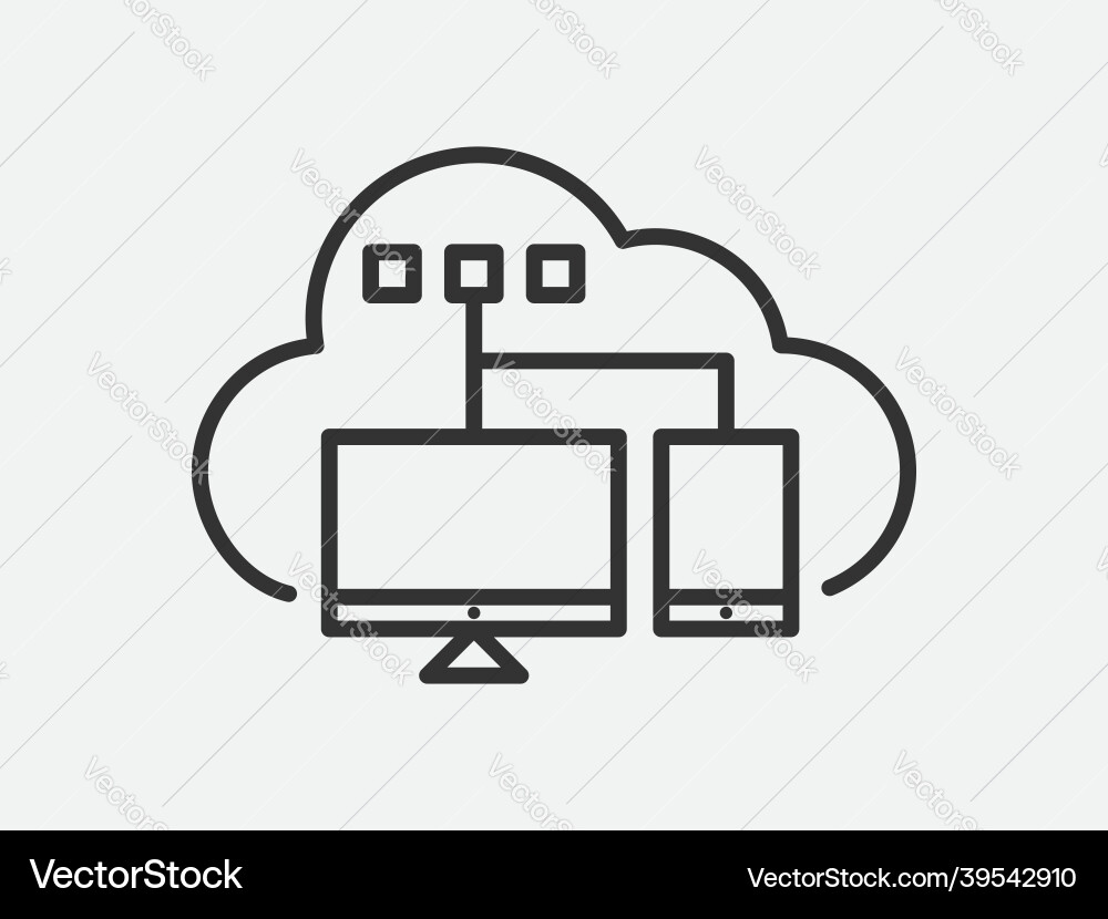 Technology icon cloud computing connection big Technology icon cloud computing connection big Vector Image