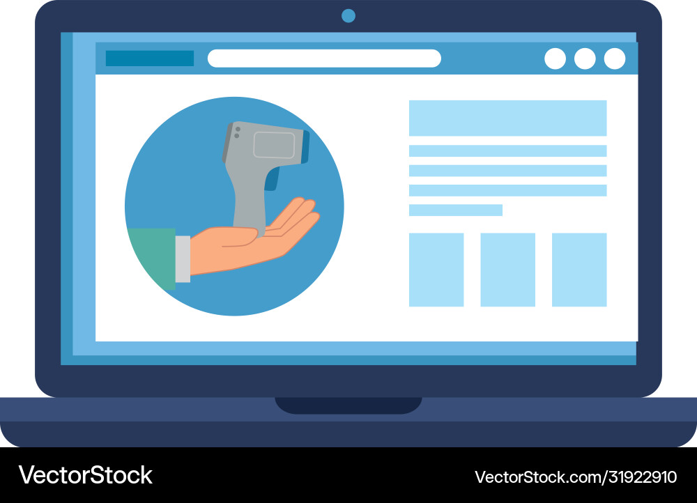 Temperature testing non contact thermometer Temperature testing non contact thermometer vector image