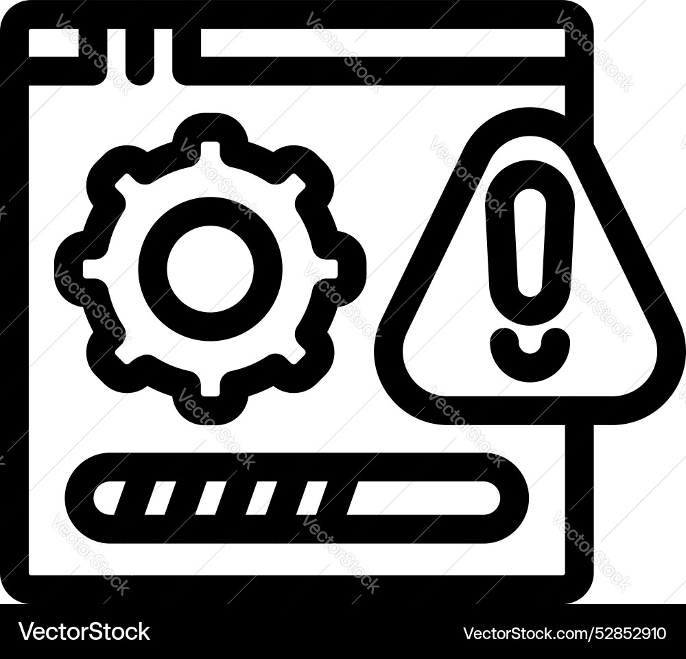 Website update error with progress bar Website update error with progress bar vector image