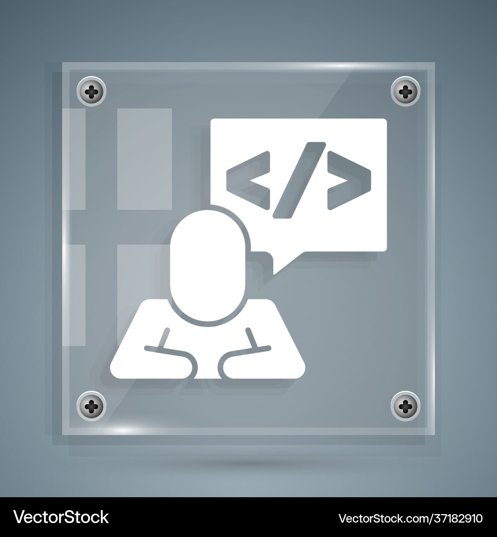 White web design and front end development icon White web design and front end development icon vector image