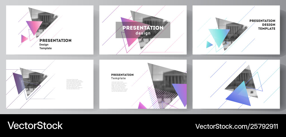Abstract Memphis Presentation Slides vector image